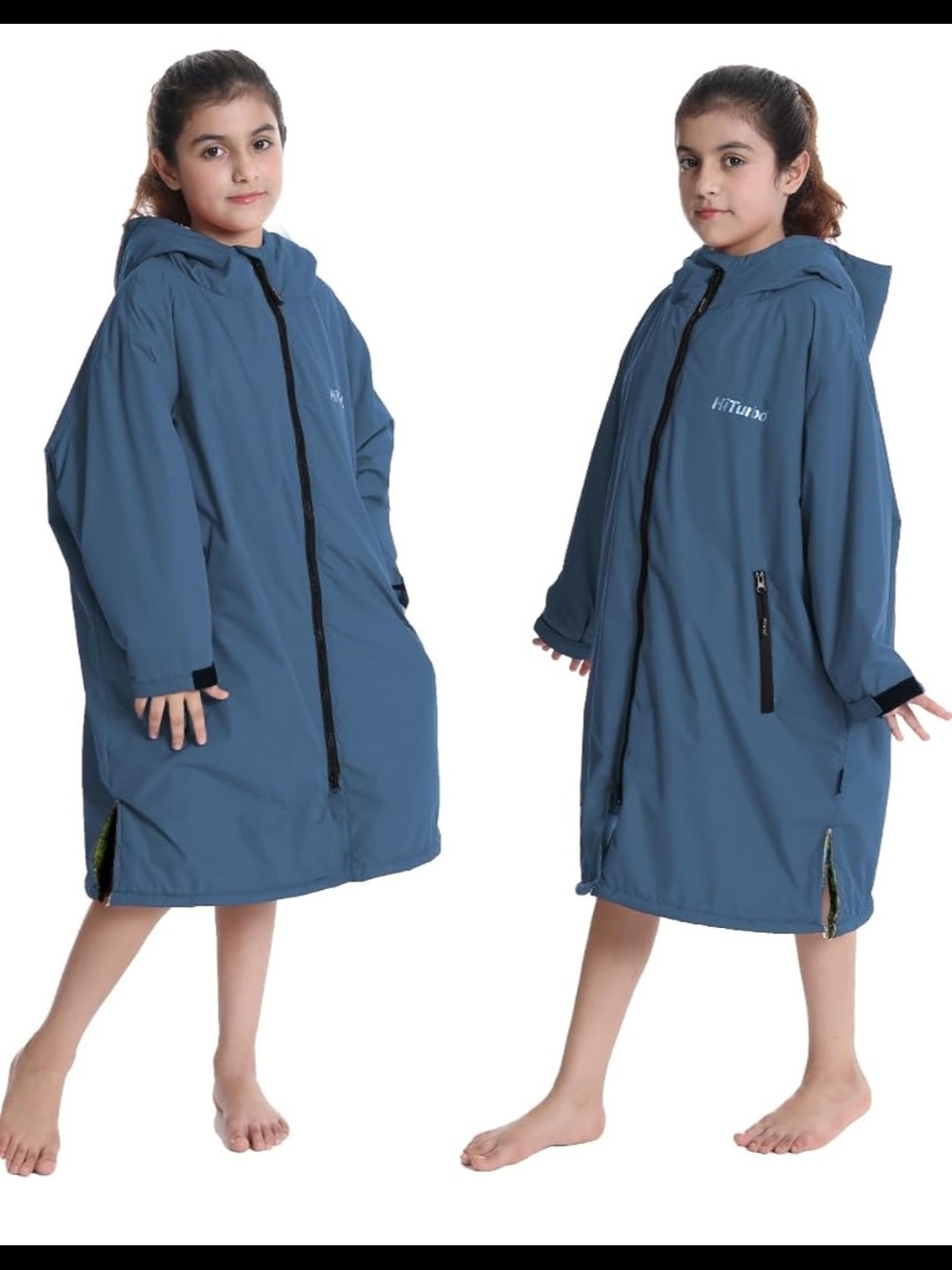 Warm Kids Swim Parka: Waterproof Changing Robe - Oversize Swimming Coat - Hooded